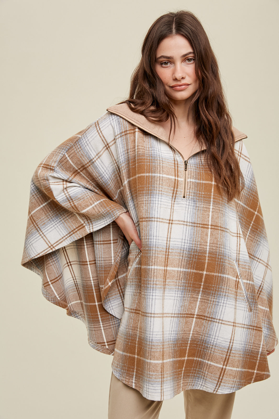 Half Zip Poncho