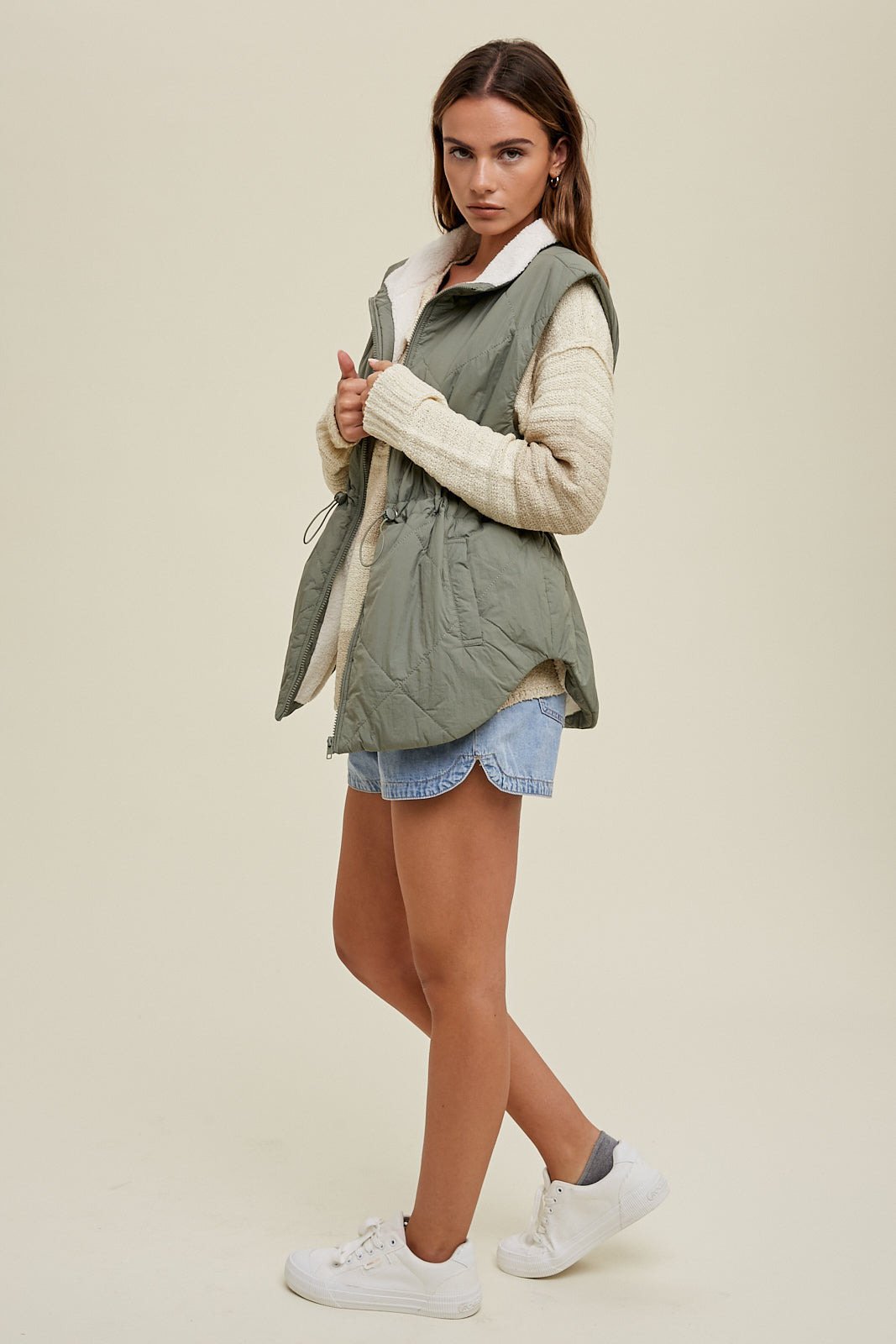 Fleece Lined Olive Green Vest
