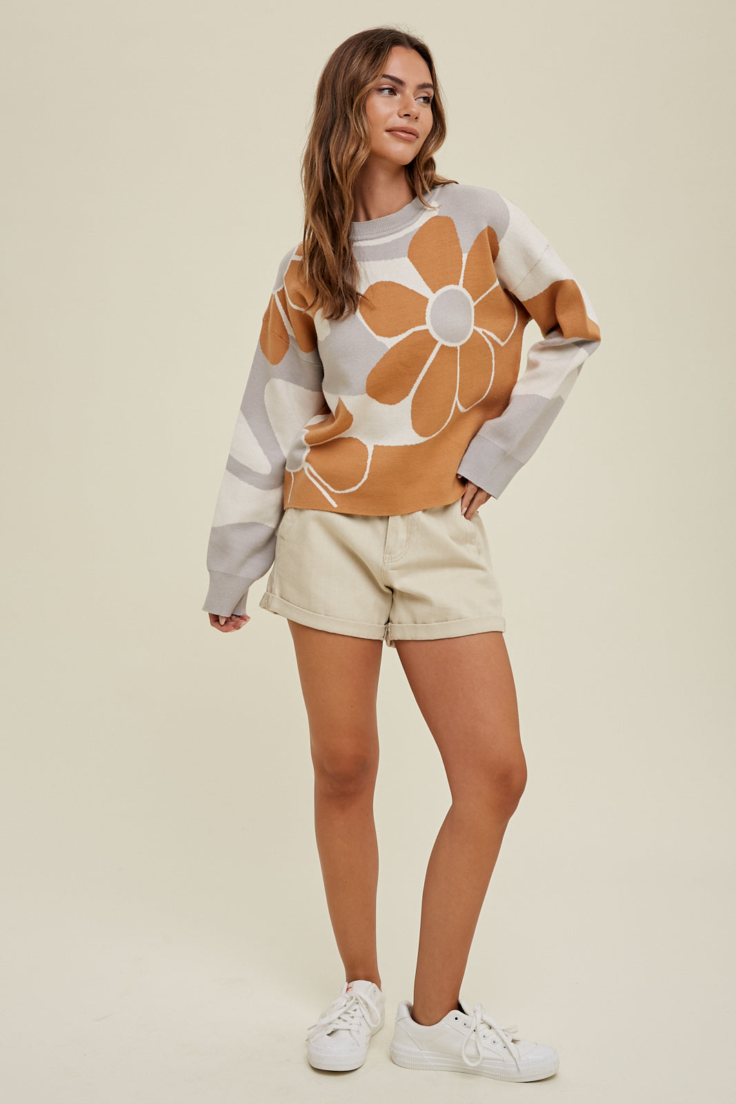Retro Floral Sweater
