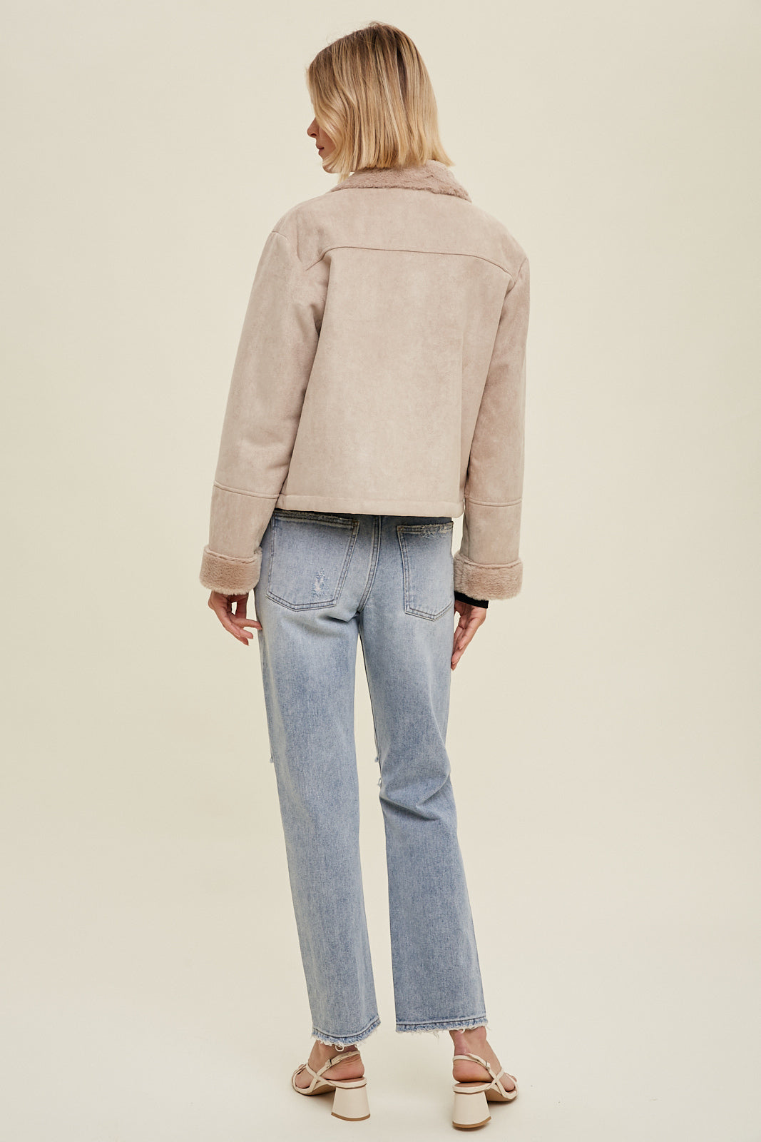 Suede Faux Fur Jacket