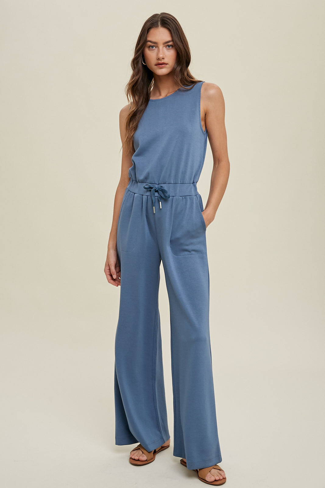 Wide Leg Scuba Jumpsuit