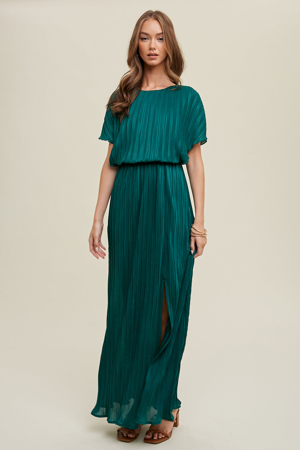 Pleated Maxi Dress