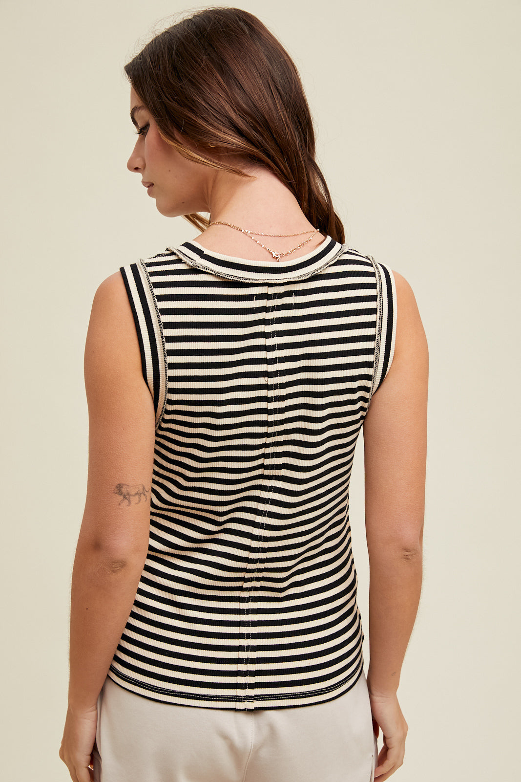 Striped Rib Knit Tank