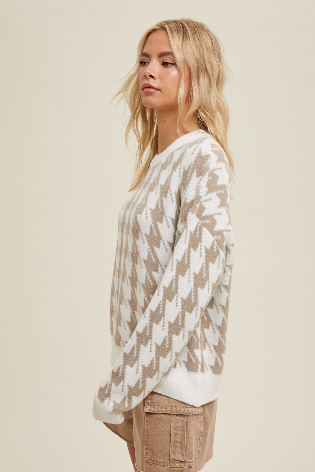 Houndstooth Block Sweater