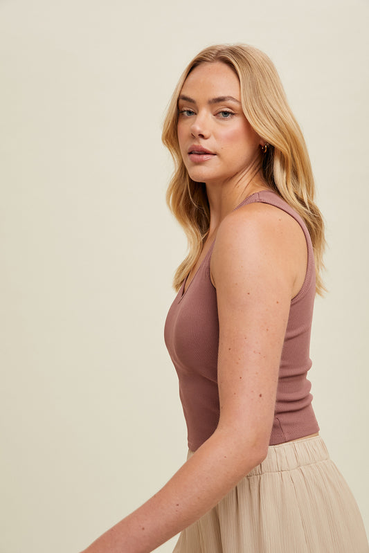 Bralett Tank - Red Bean