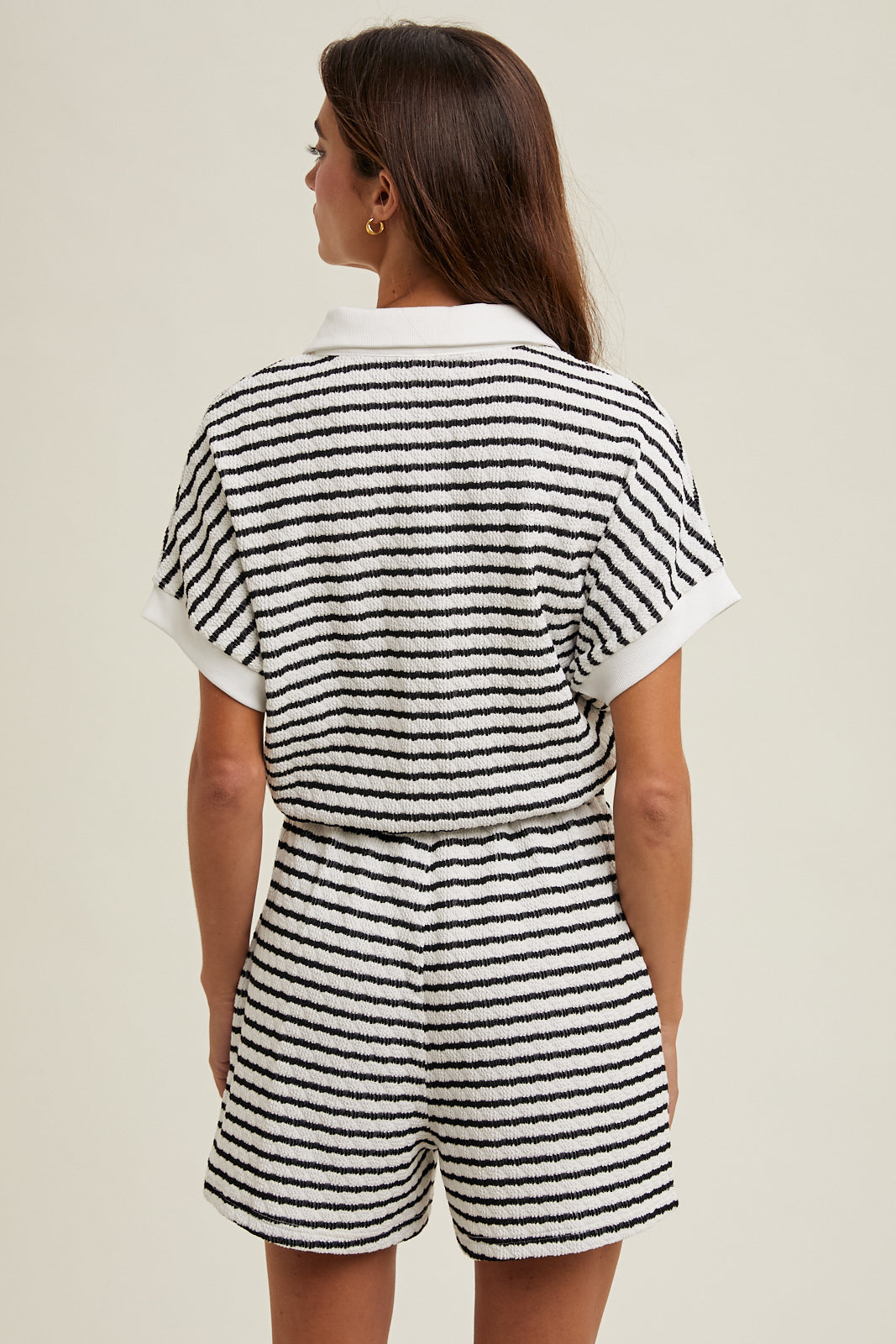 Short Sleeve Button-Up Romper