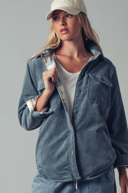 Corduroy Plaid Shacket