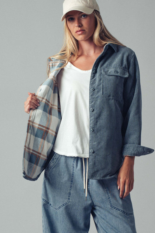 Corduroy Plaid Shacket
