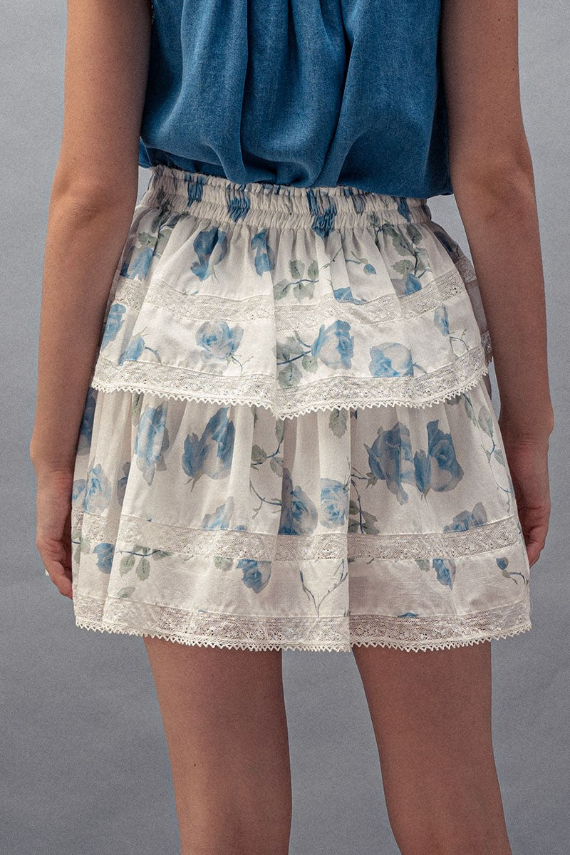 Floral Lace Mini Skirt