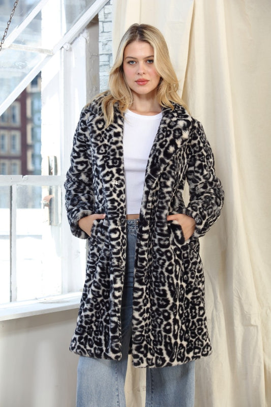 Leopard Faux Fur Coat