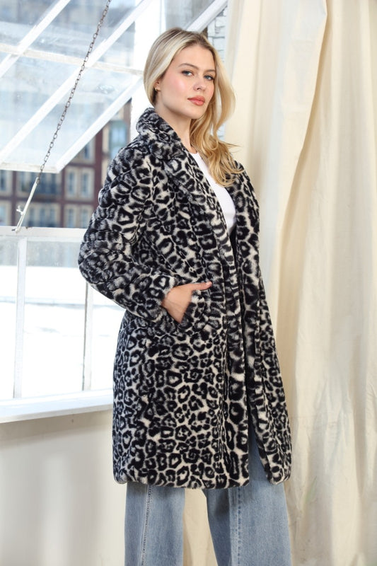 Leopard Faux Fur Coat