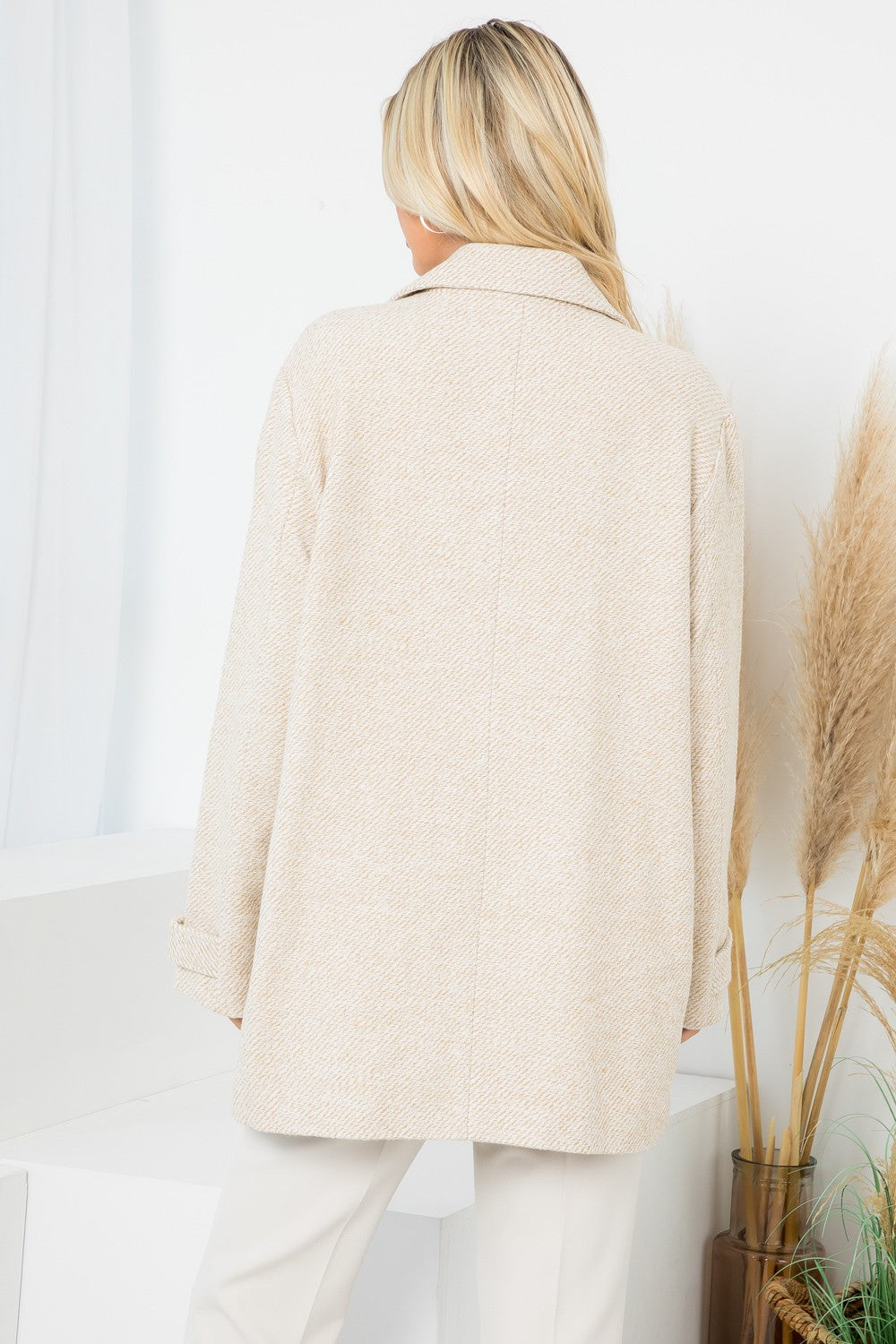 Faux Wool Double Breasted Coat