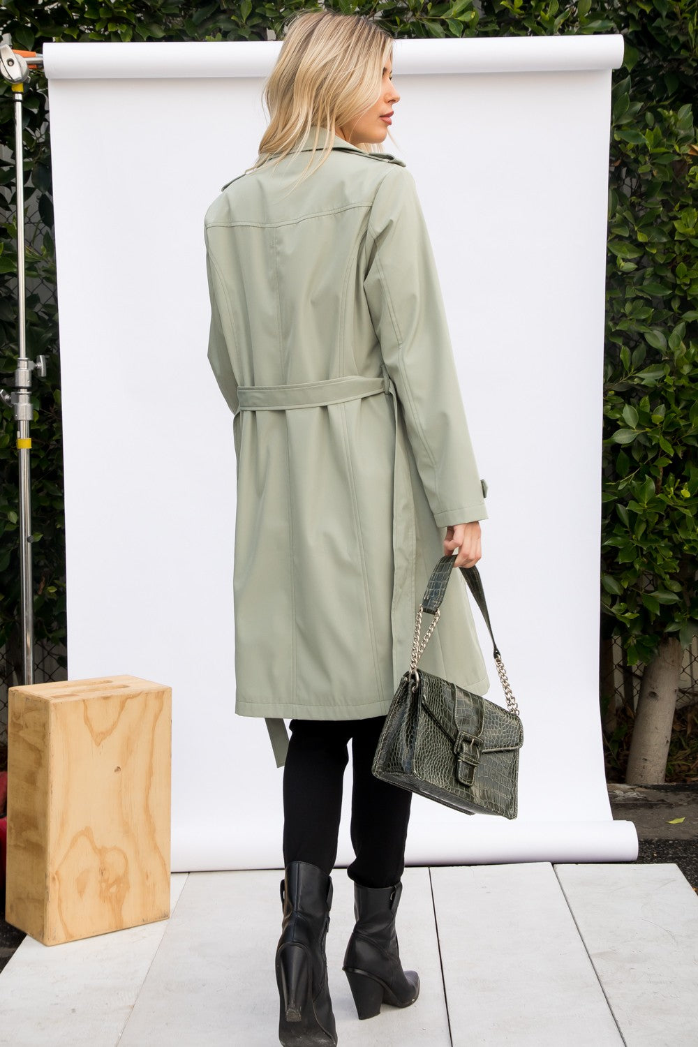 Solid Trench Coat Jacket