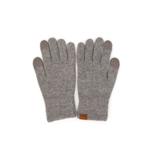 Soft Tech-Touch Gloves - Light Gray
