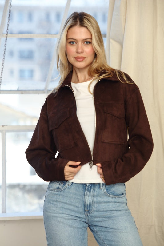 Cropped Suede Jacket