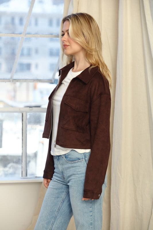 Cropped Suede Jacket