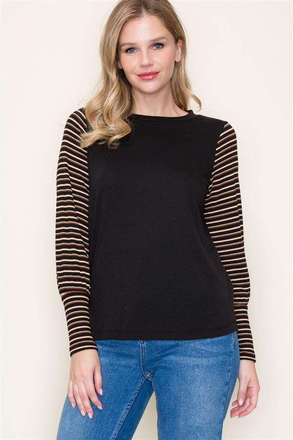 Colorblock Striped Sleeve