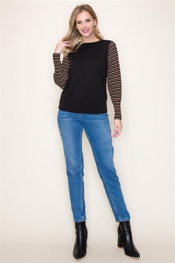 Colorblock Striped Sleeve
