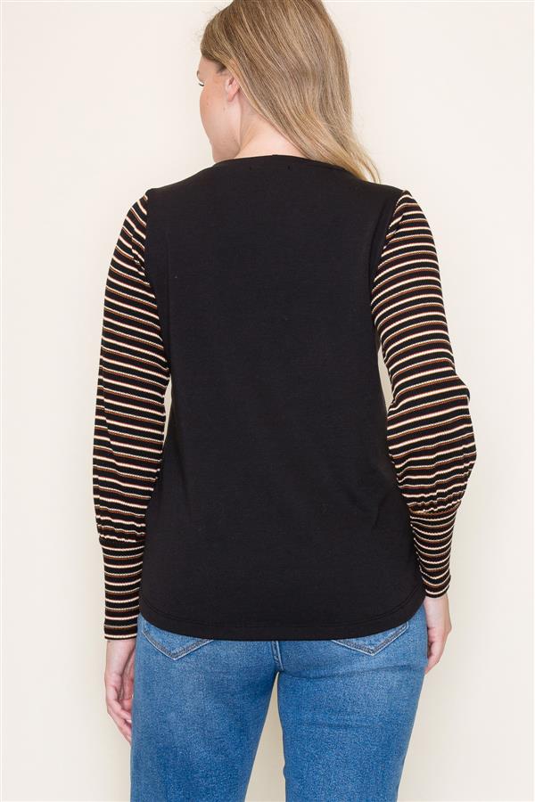Colorblock Striped Sleeve