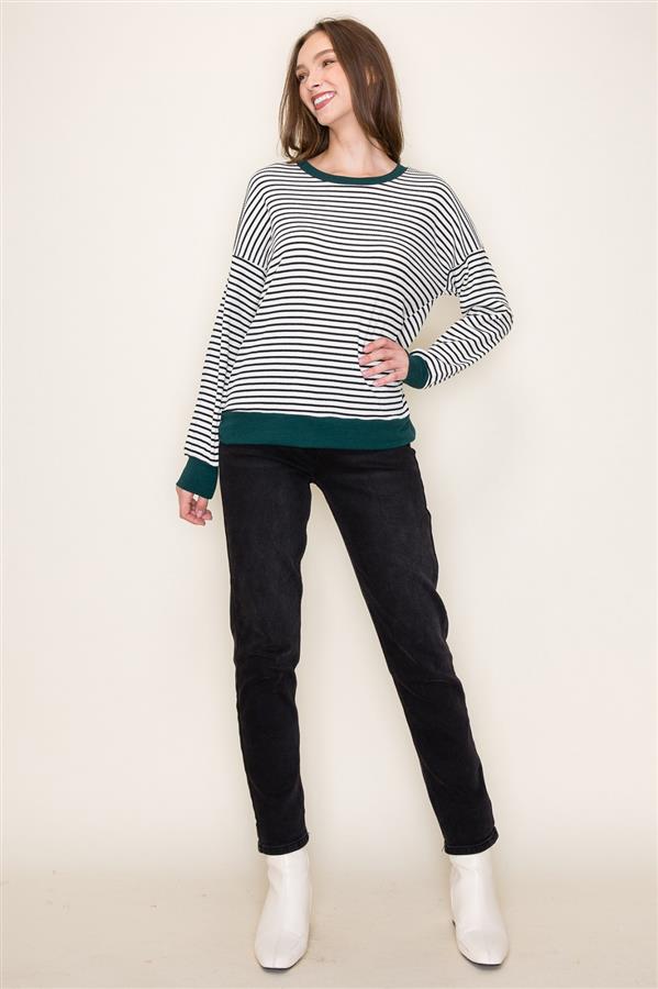 Contrast Trim Sweater Top