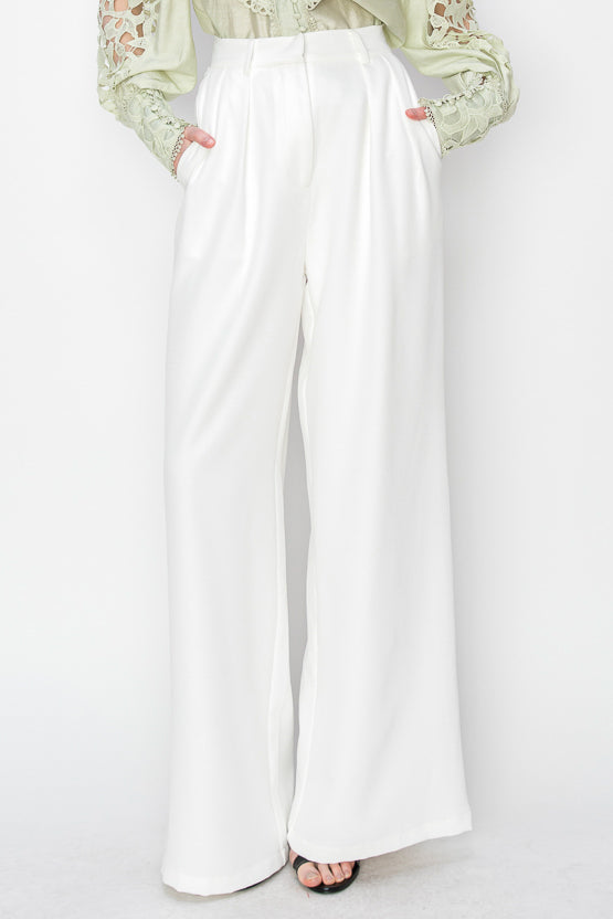 White Wide Leg Pants