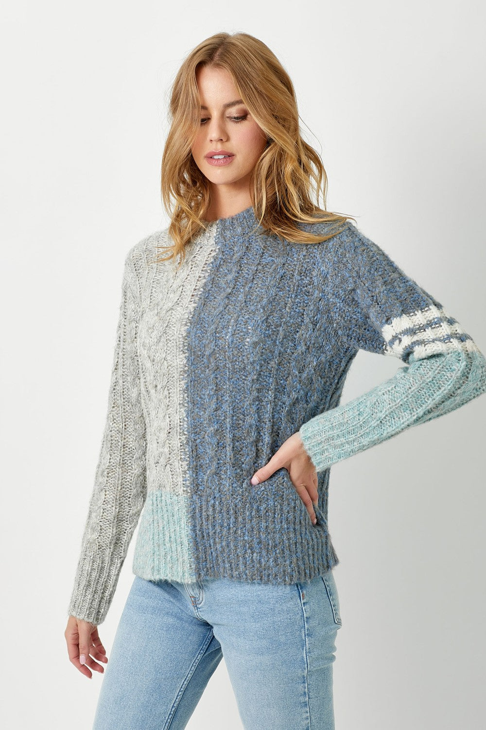 Color Block Pullover Sweater