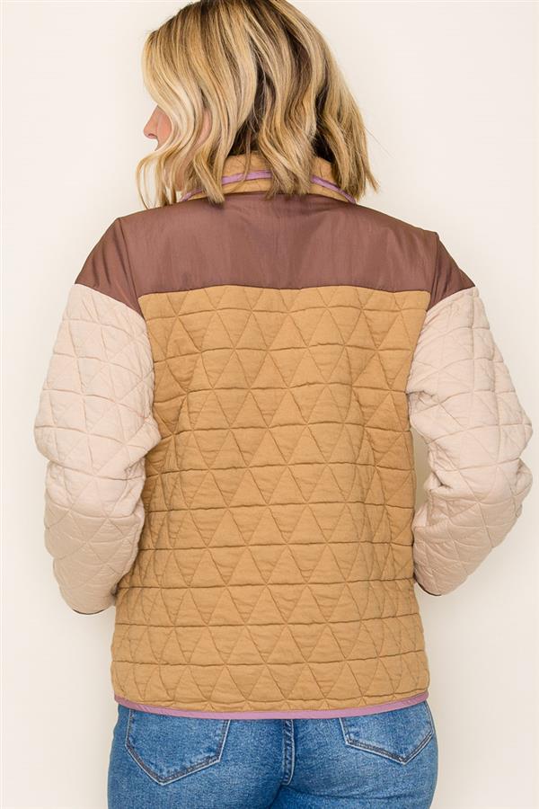Quilted Camel Mix Sweatshirt