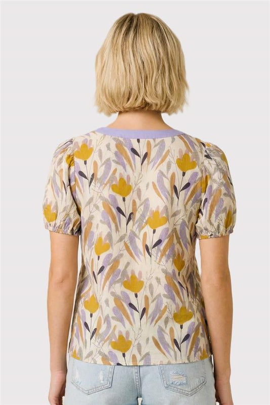 Split Neck Poplin Top