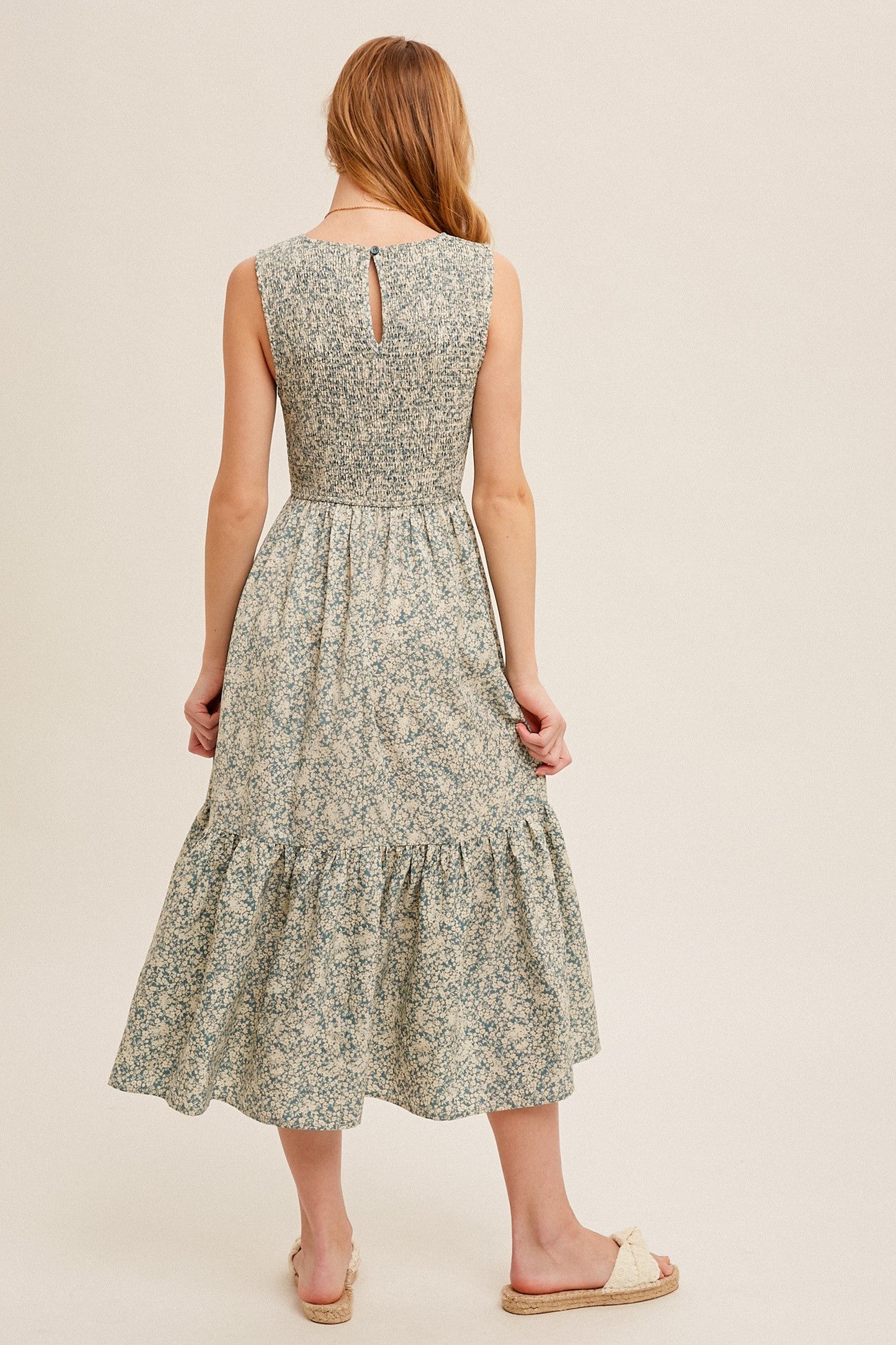 Teal Smocked Dress