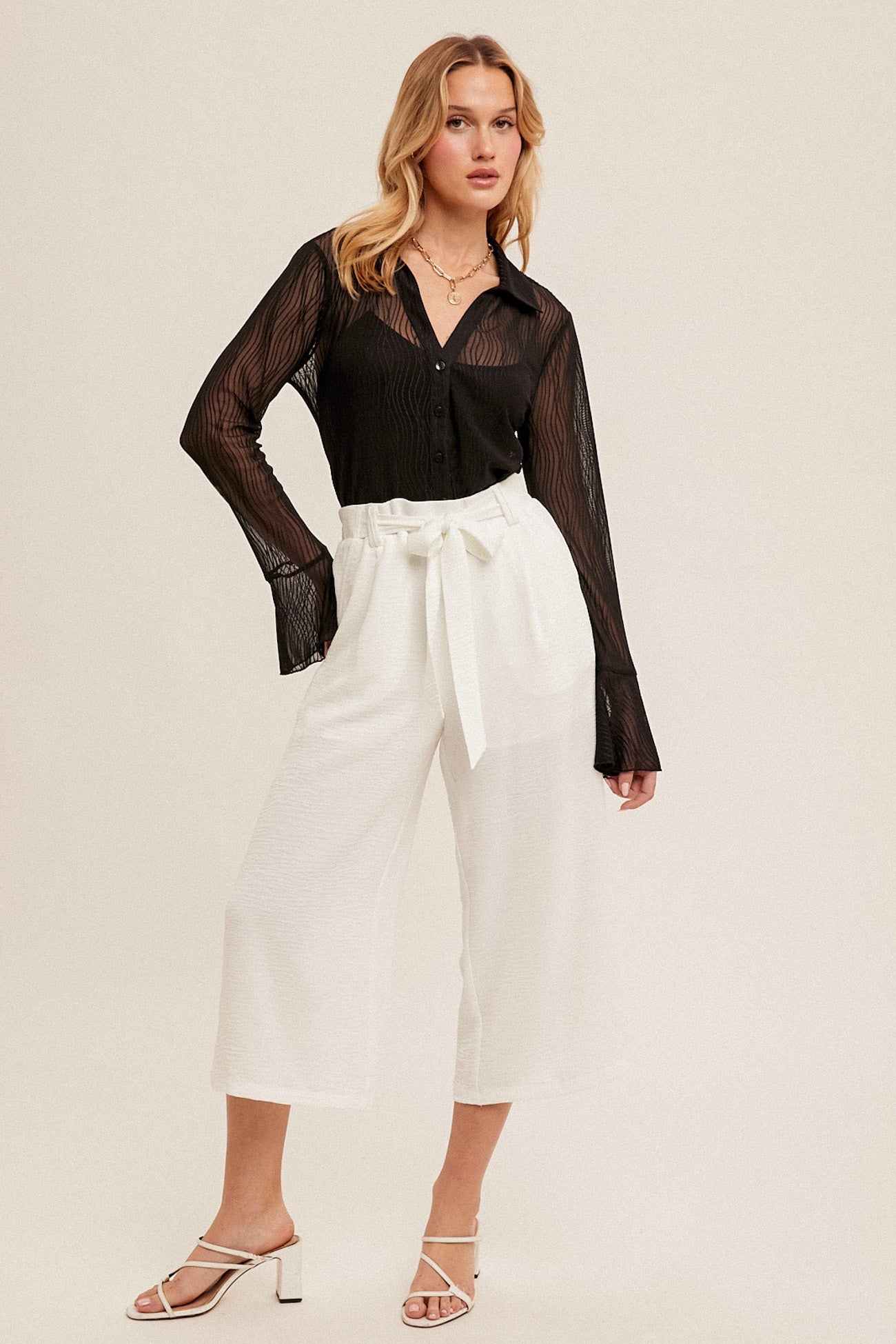 Tie Waist Crop Pants