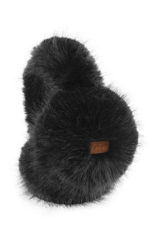 Long Fur Ear Muff - Black