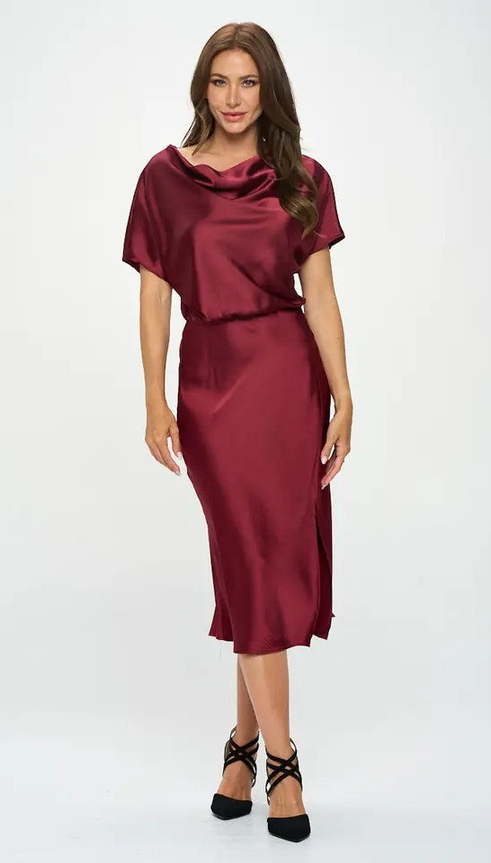 Satin One-Shoulder Dress