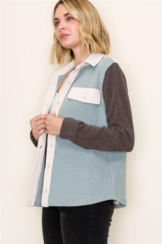 Corduroy Colorblock Shacket