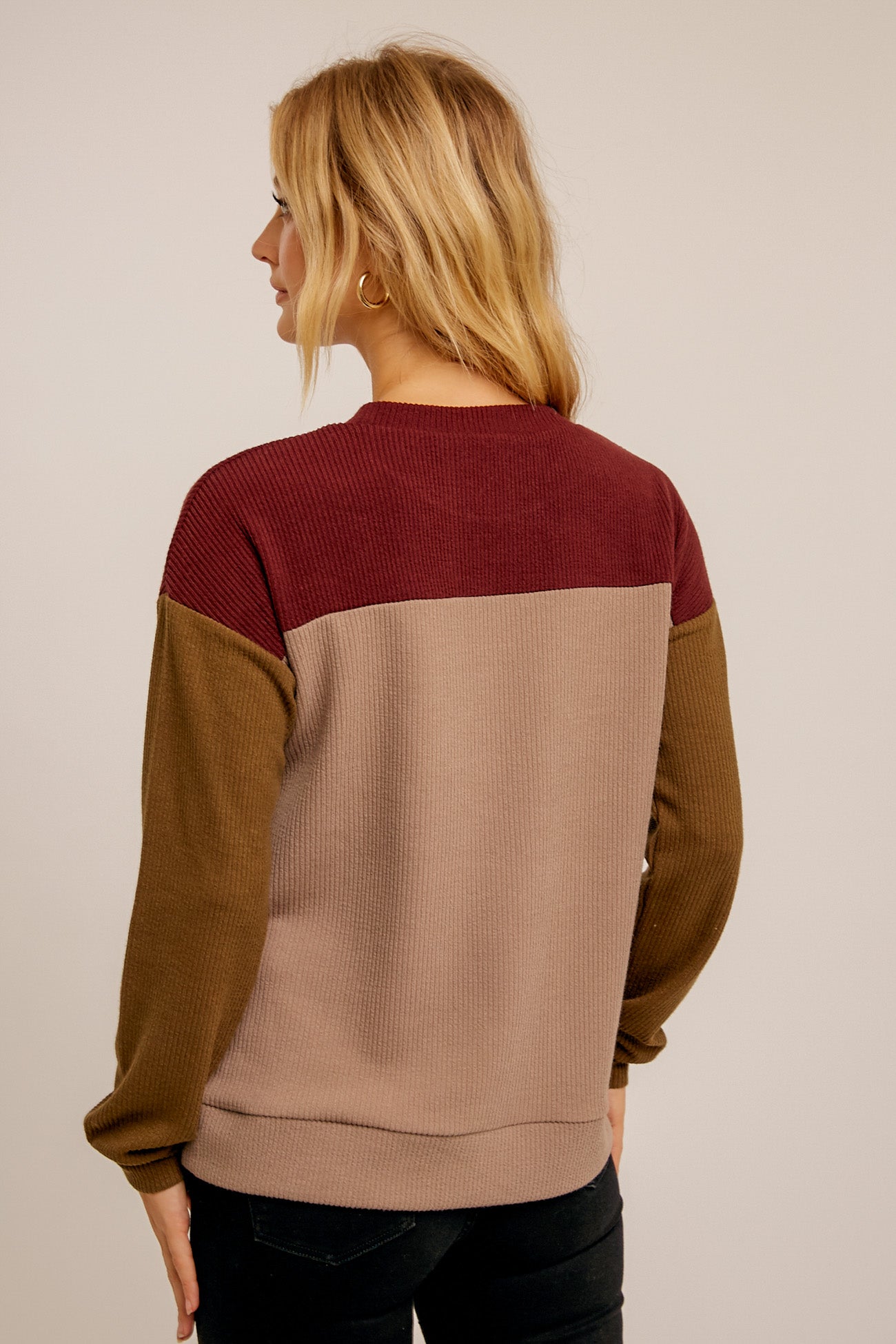 Textured Colorblock Sweater