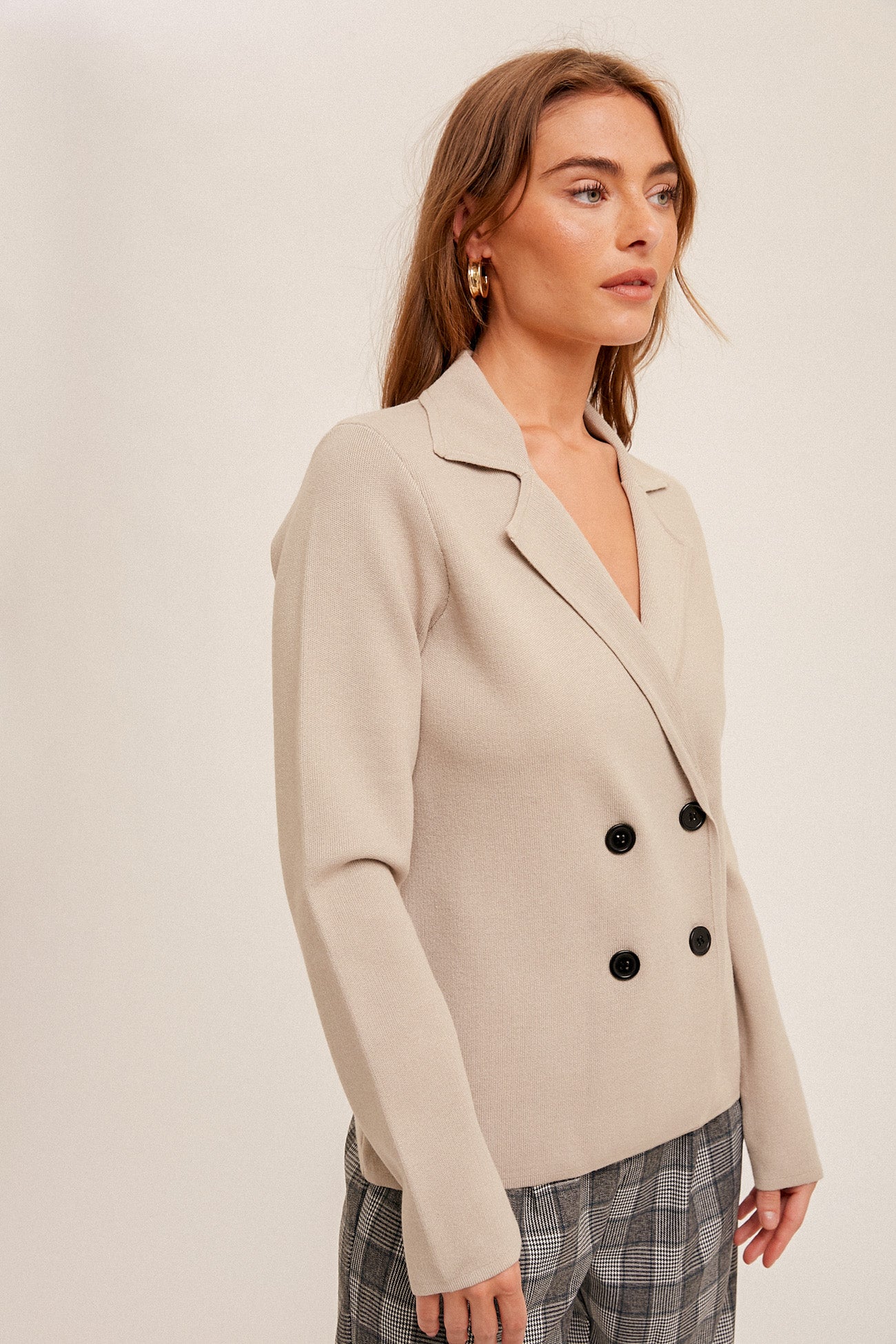 Double Breasted Cardigan Blazer
