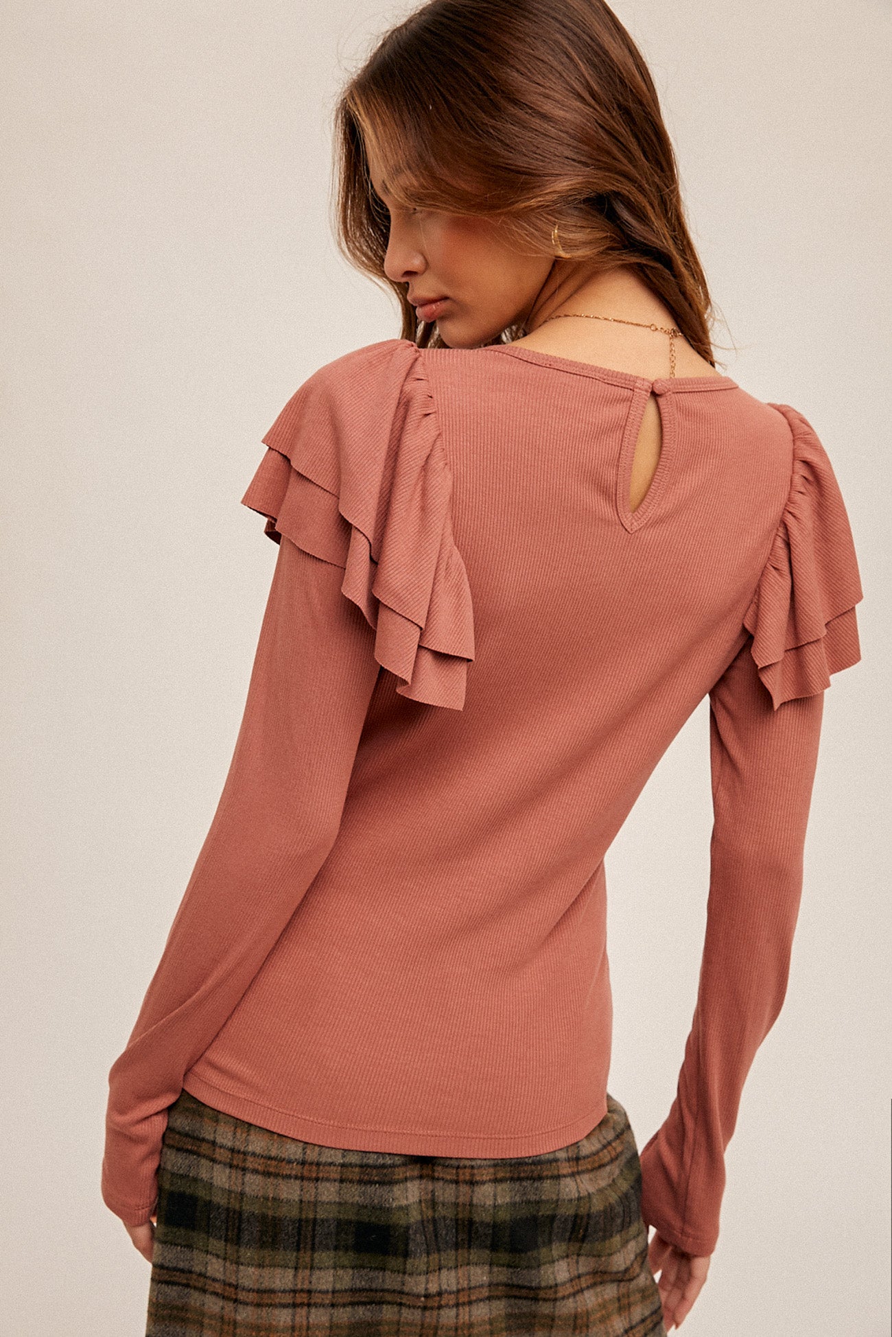 Ruffle Shoulder Top