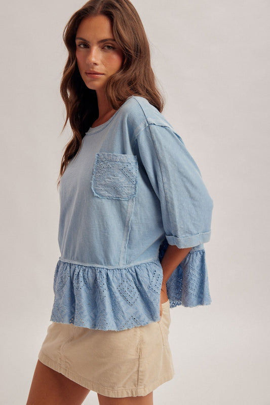 Lace & Ruffle Detail Top