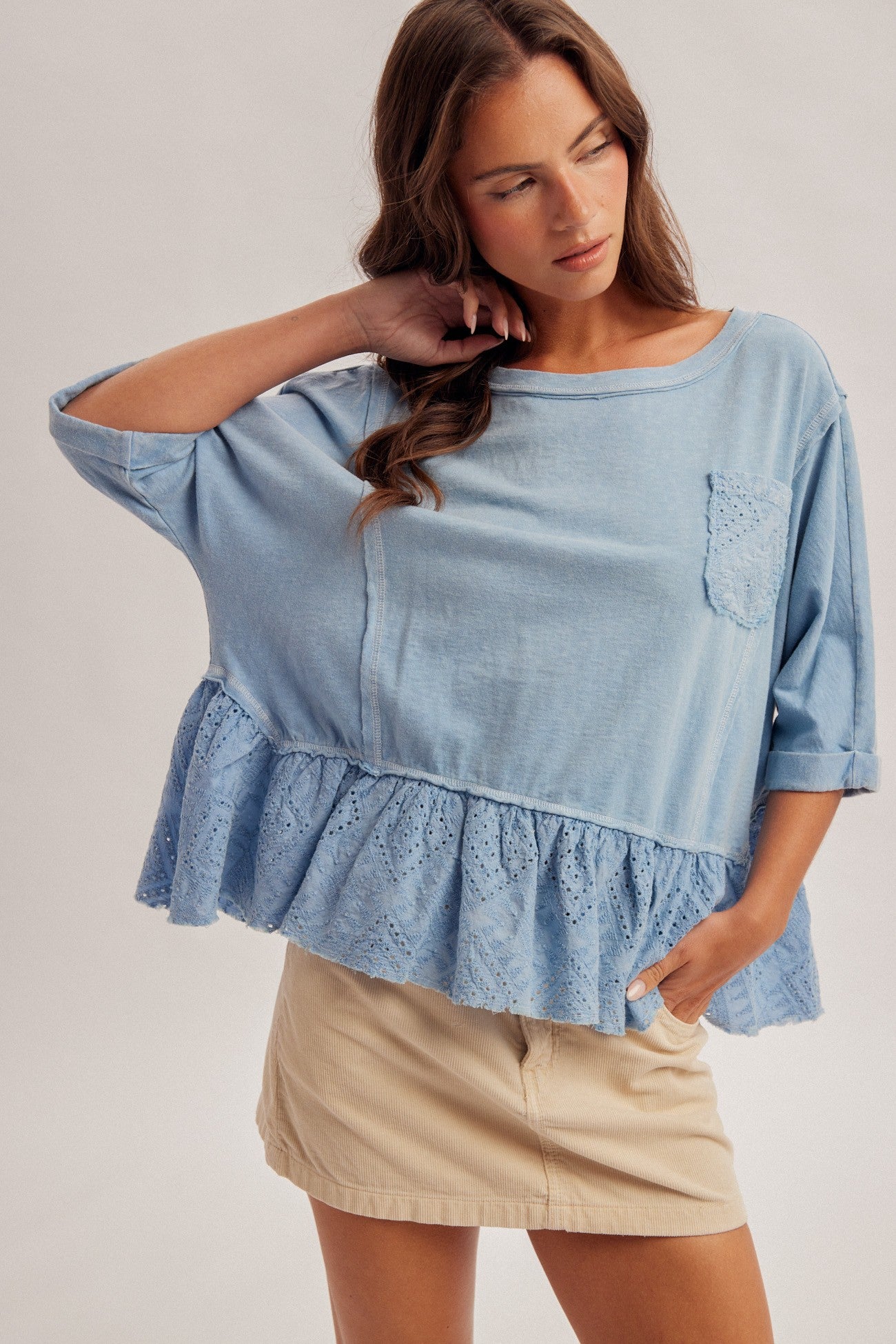 Lace & Ruffle Detail Top