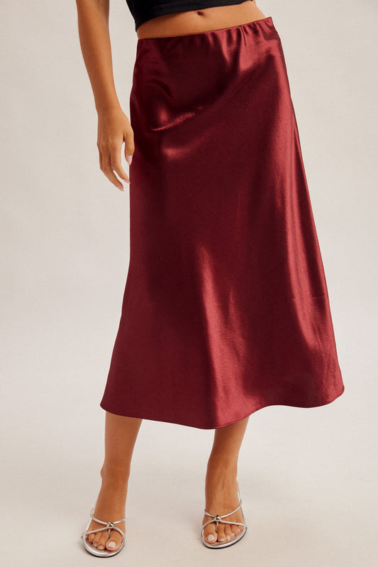 Satin Midi Skirt