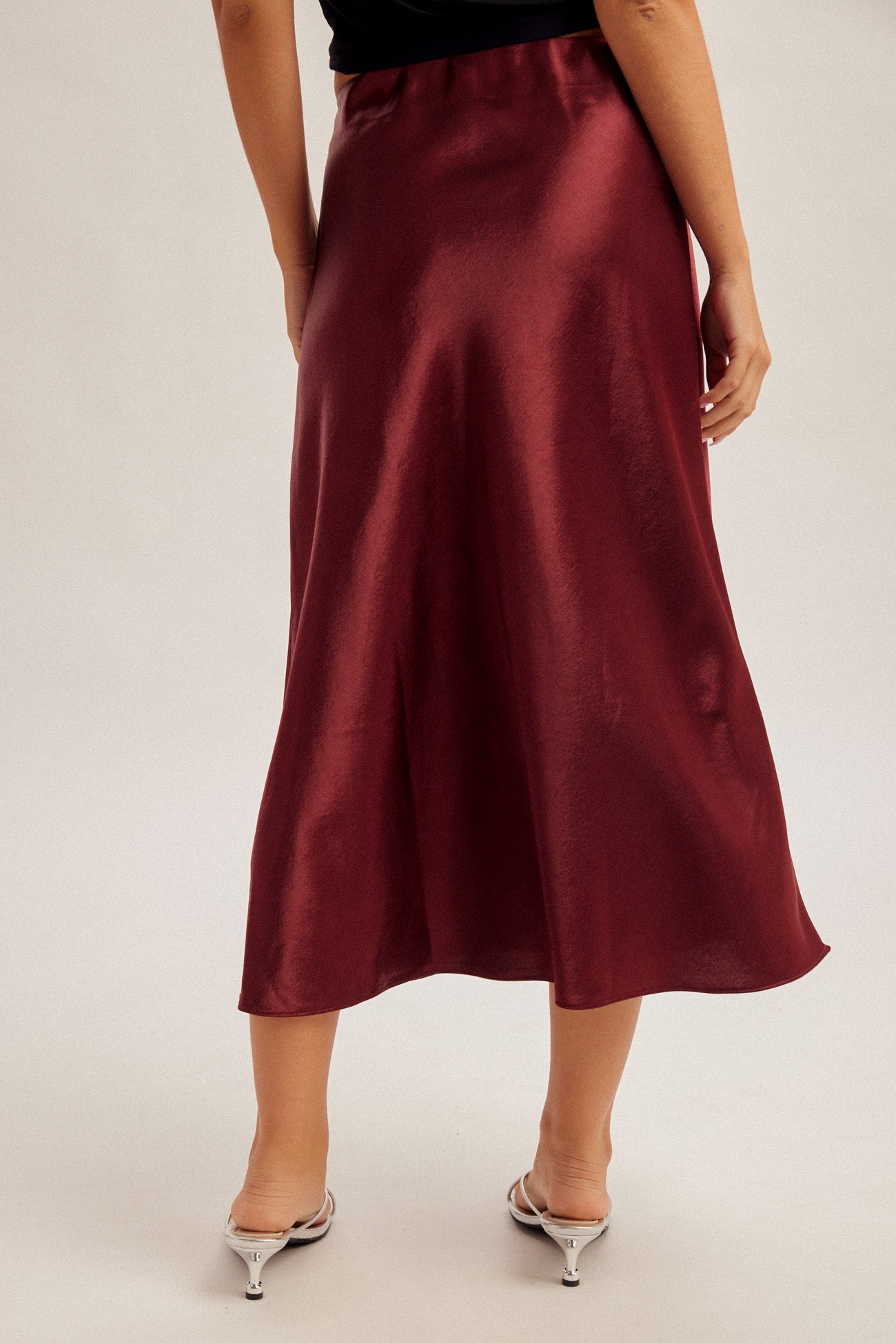 Satin Midi Skirt