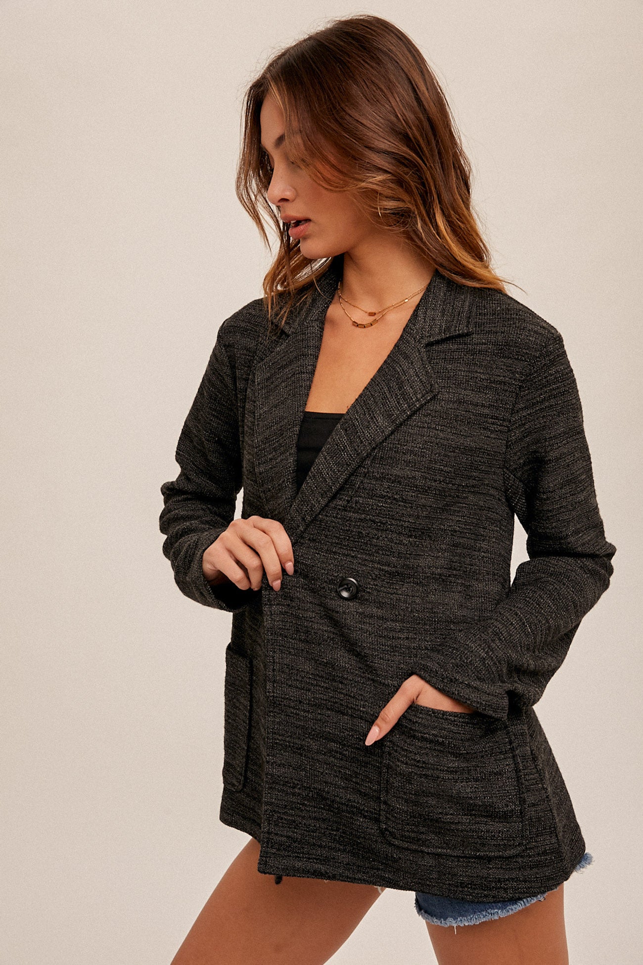 Oversized French Terry Blazer