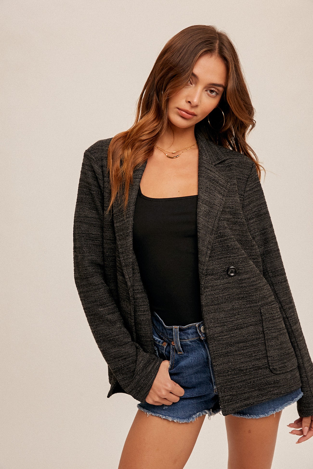 Oversized French Terry Blazer