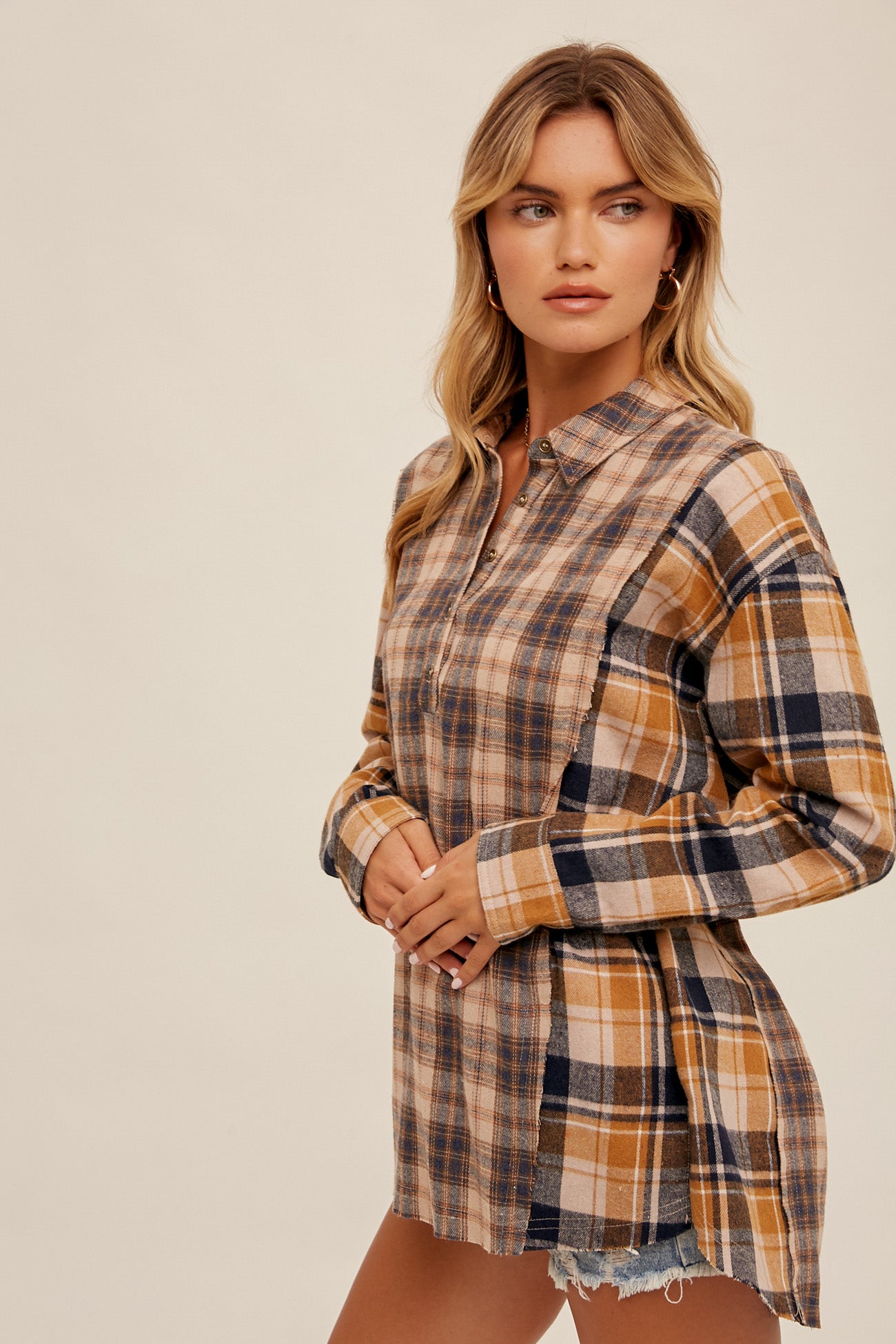Oversized Plaid Top