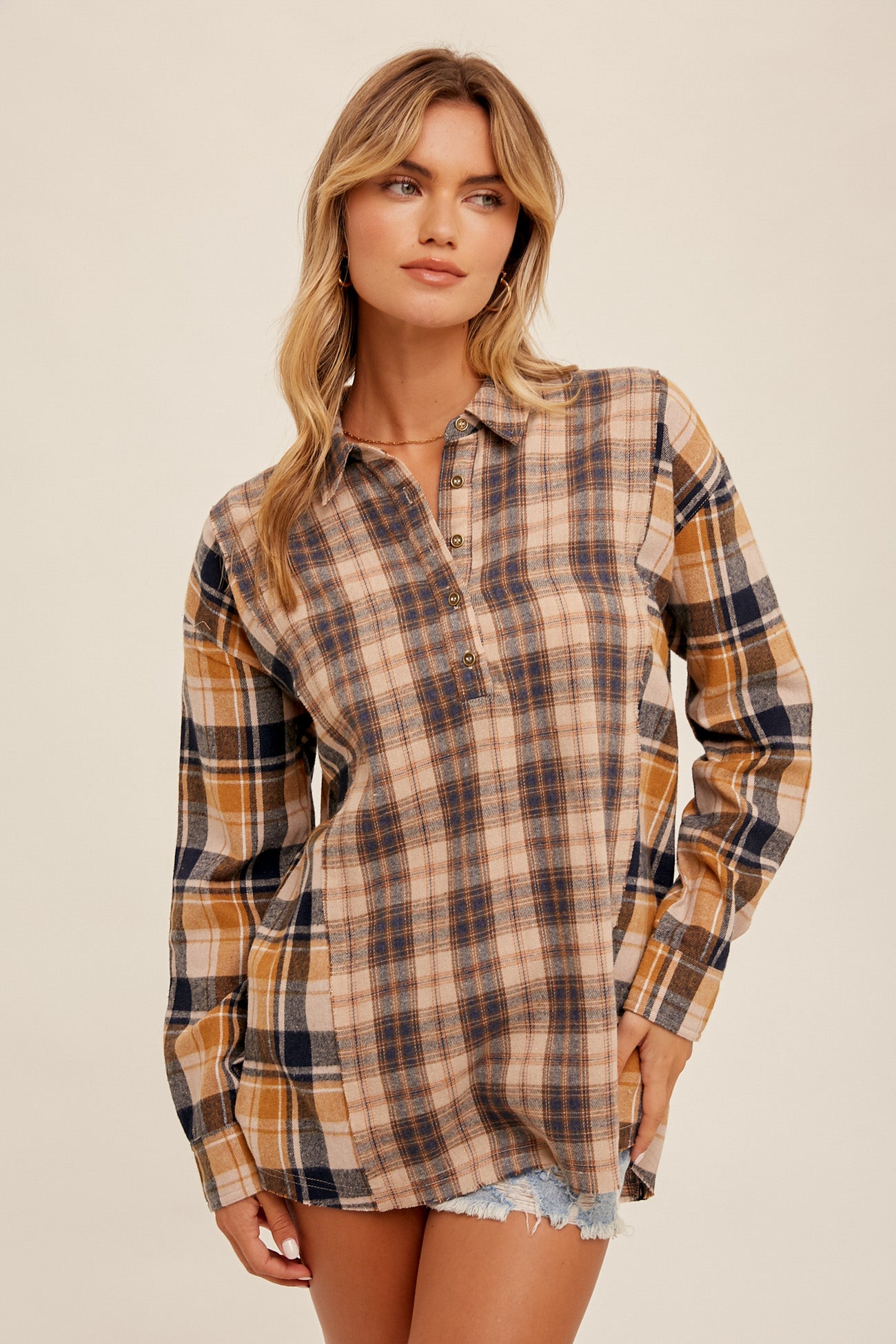Oversized Plaid Top