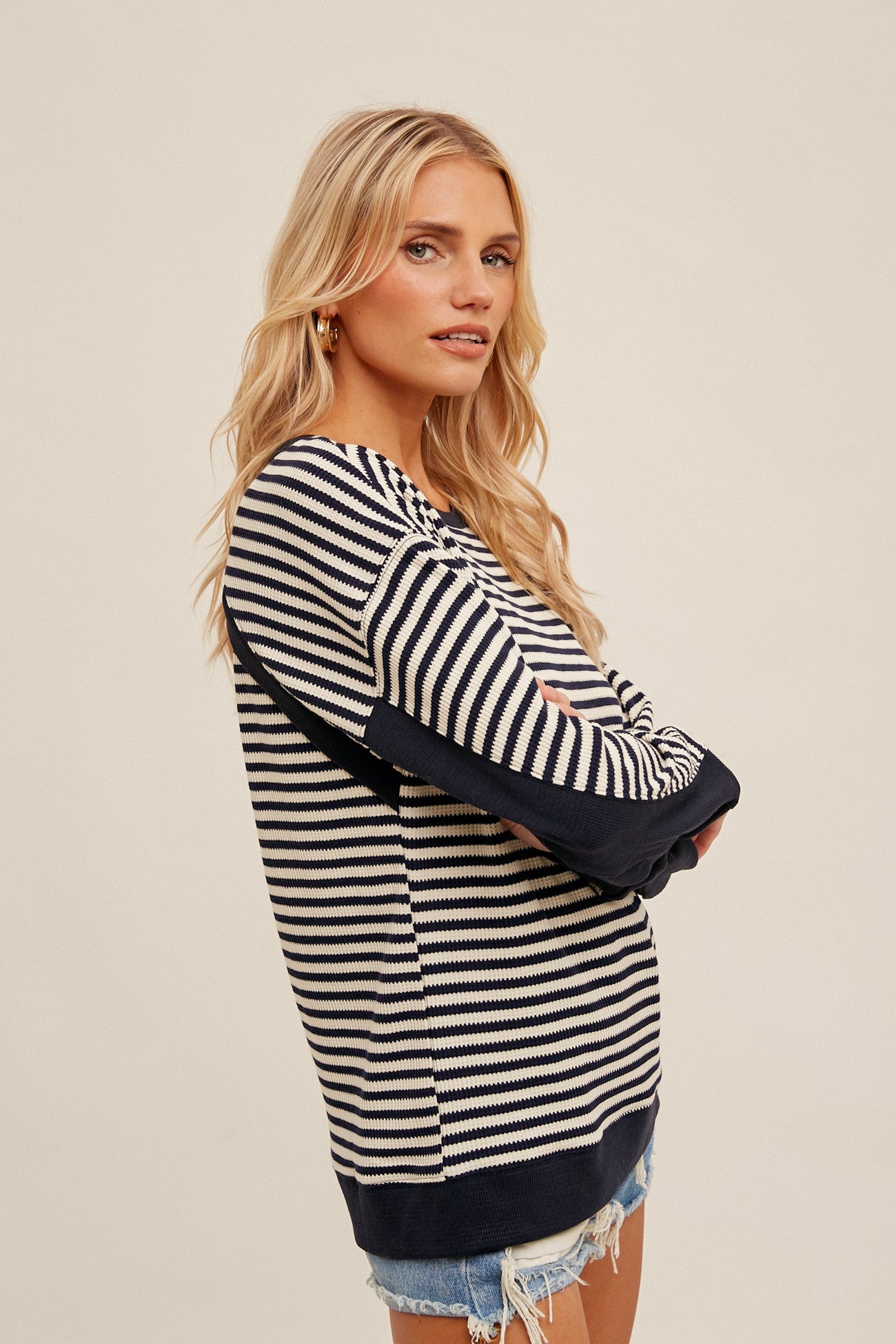 Open Back Striped Top