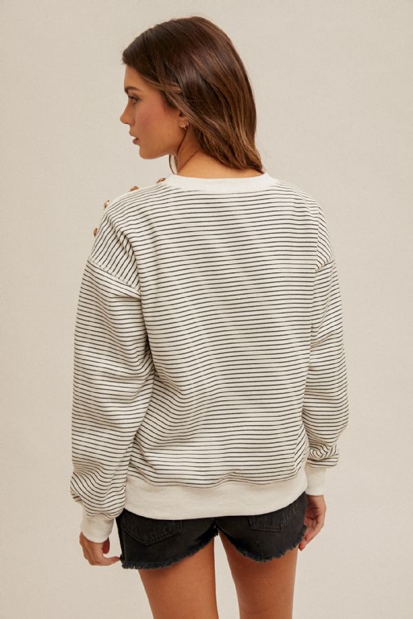 Fleece Button Detailed Top