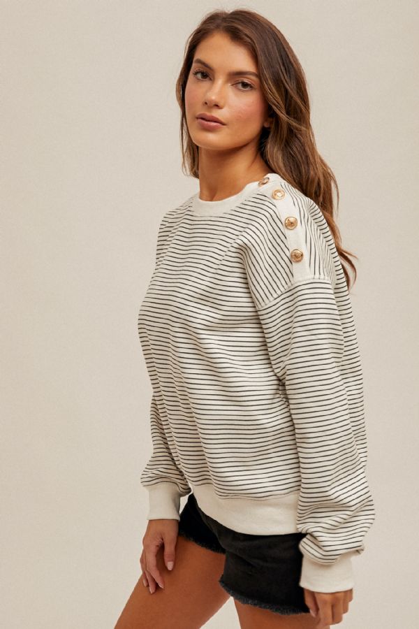 Fleece Button Detailed Top
