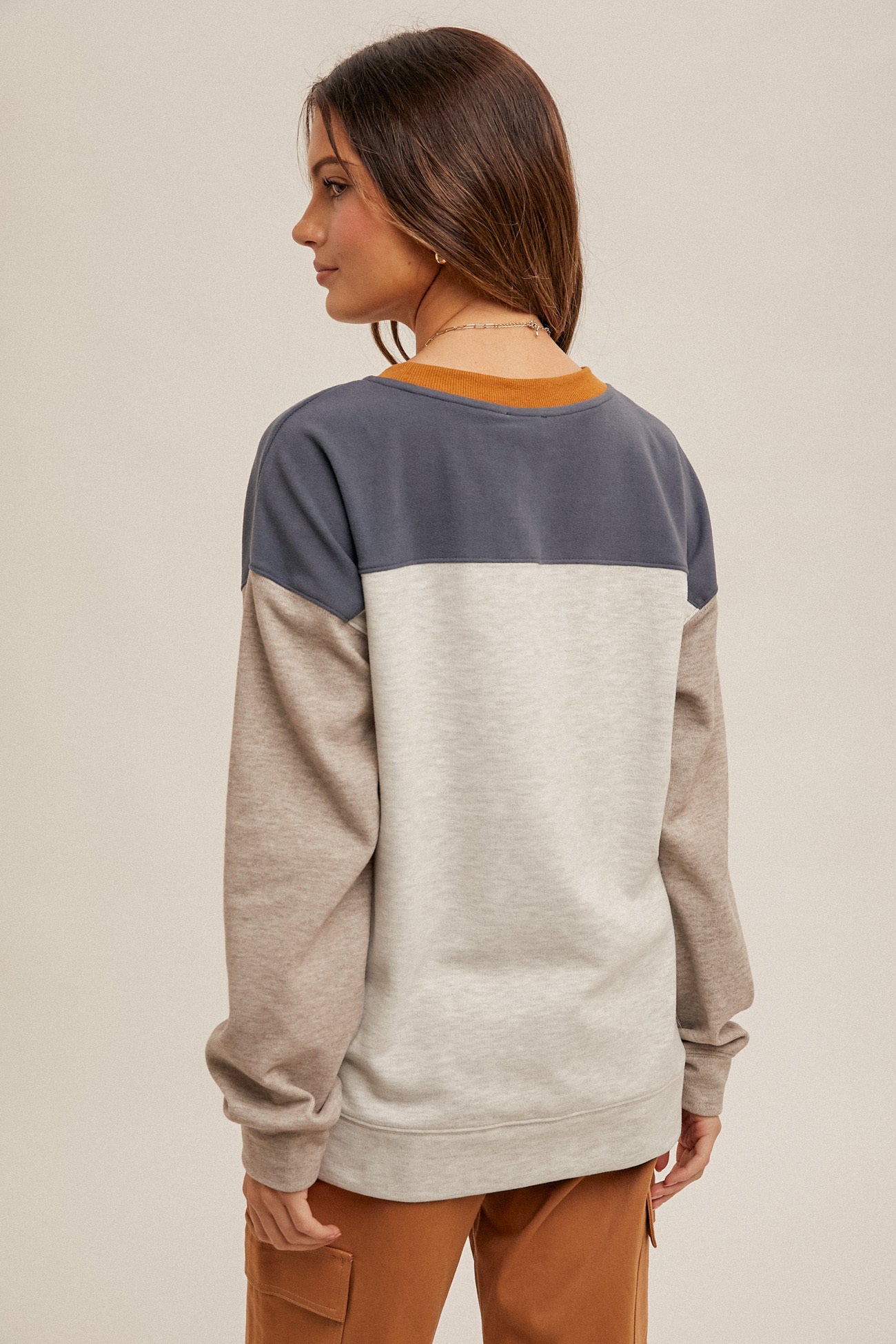 Colorblock Fleece Pullover Top