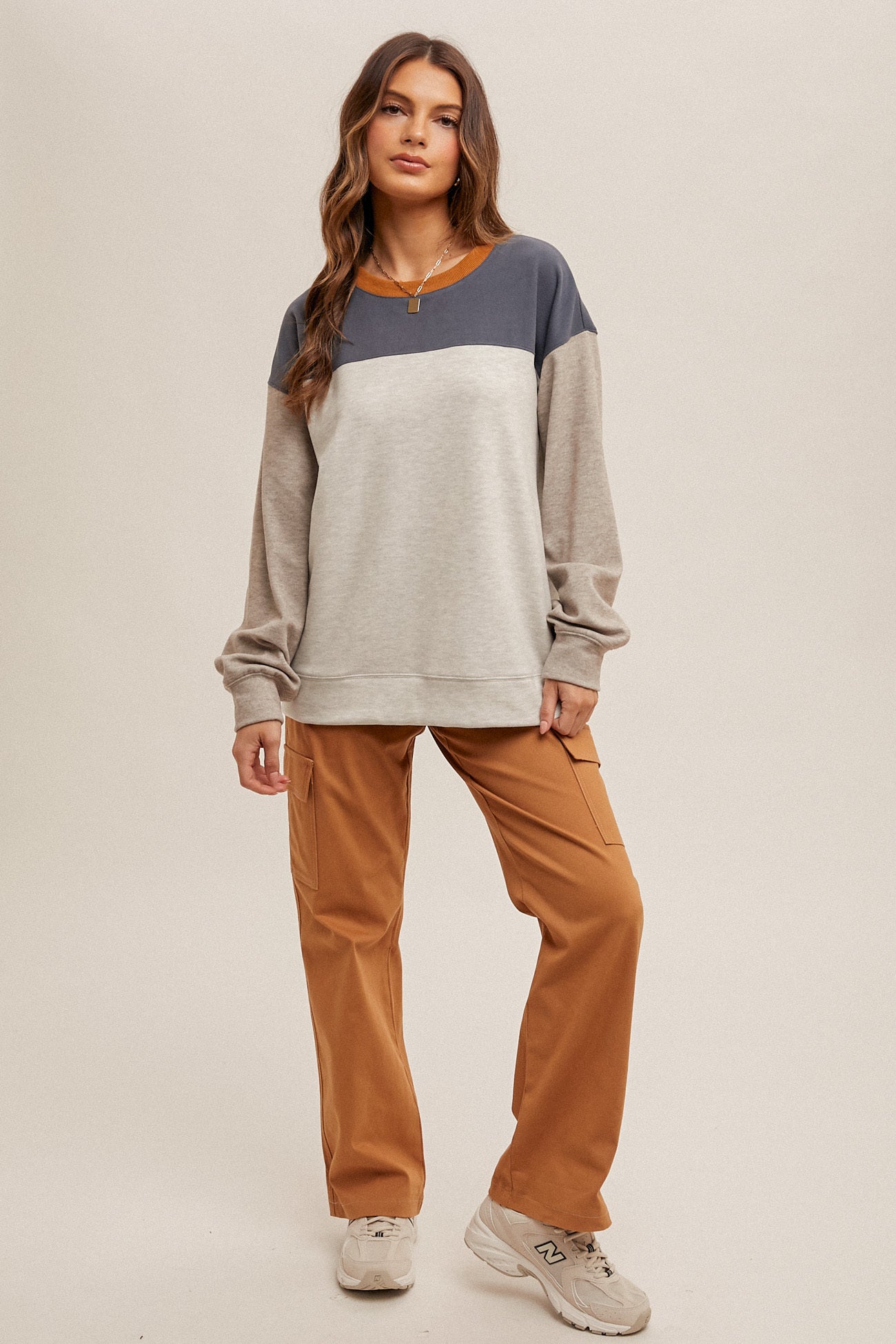 Colorblock Fleece Pullover Top