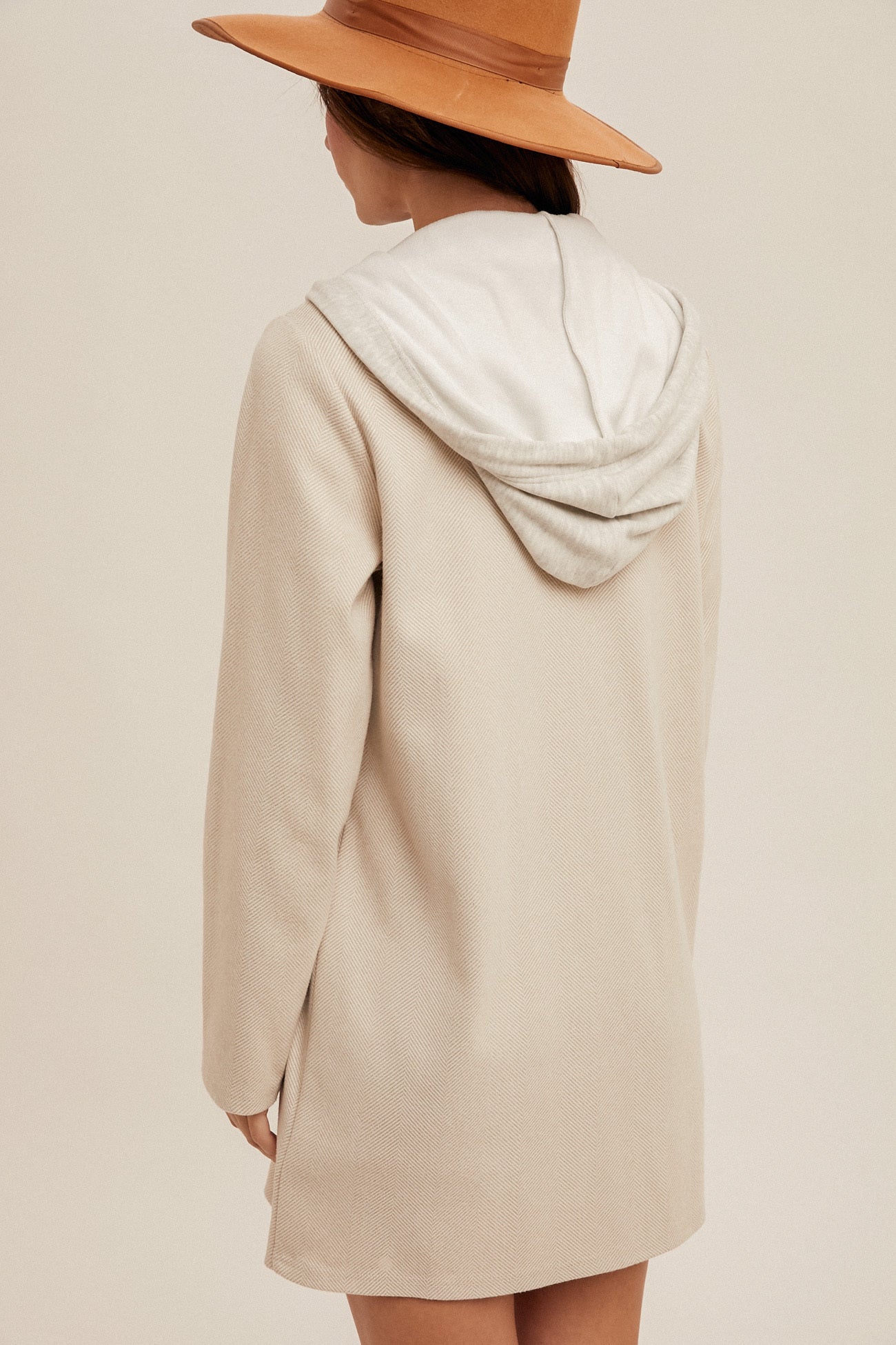 Faux Hoodie Insert Coat